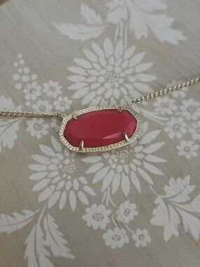Kendra Scott Red Dylan Gold Pendant Necklace